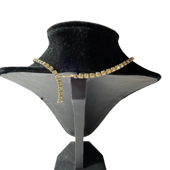 Vintage Rhinestone Statement Necklaces Set Of 2 With Gold-Tone Chains & Intricat - Picture 12 of 14